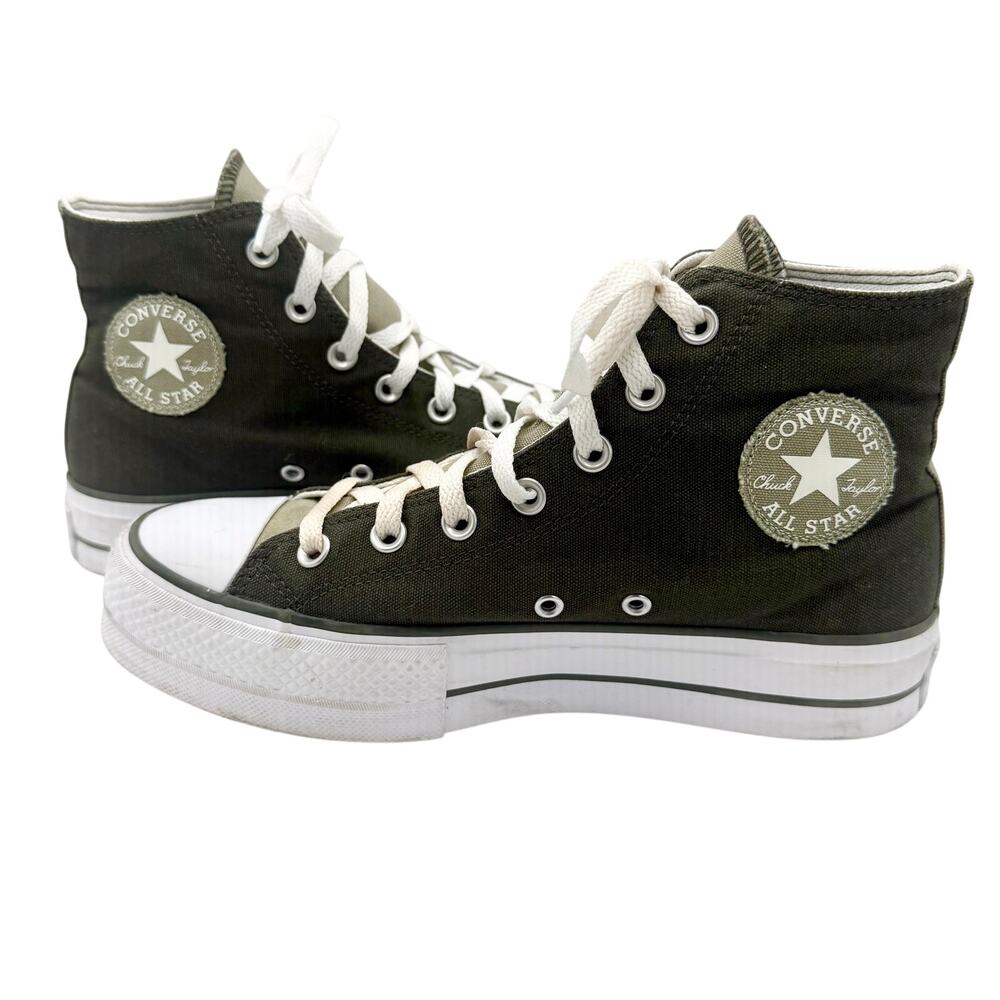Converse Chuck Taylor Lift Platform High Top Olive Mens 6.5 Womens 8.5